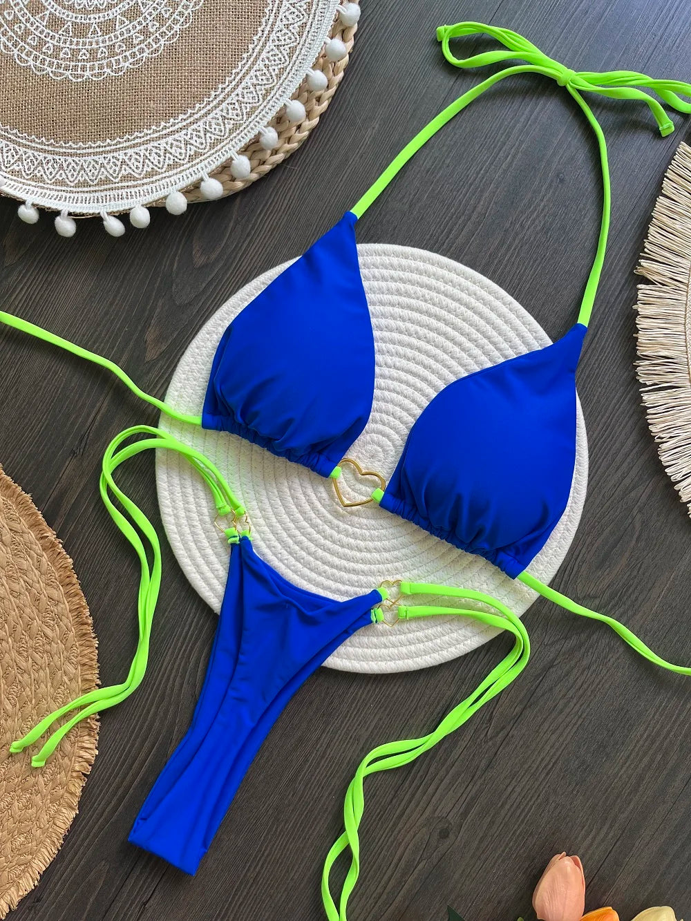 RUOTONSEPT Sexy Halter Solid color Bikini Set Women's Swimsuit Two-piece Triangle Thong Swimwear Bathing Suit Brazilian Biquinis - Shopfly.co.uk