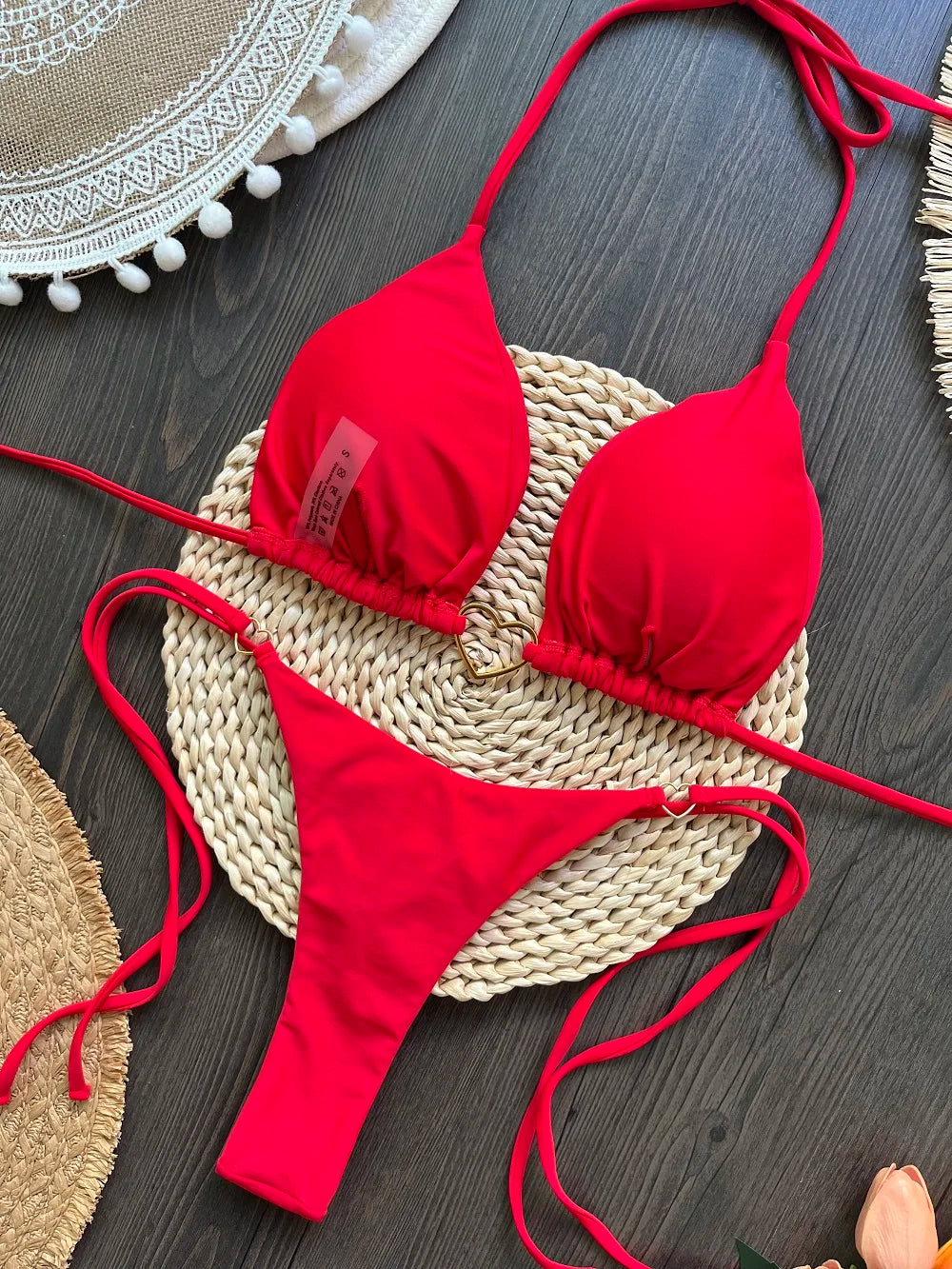 RUOTONSEPT Sexy Halter Solid color Bikini Set Women's Swimsuit Two-piece Triangle Thong Swimwear Bathing Suit Brazilian Biquinis - Shopfly.co.uk