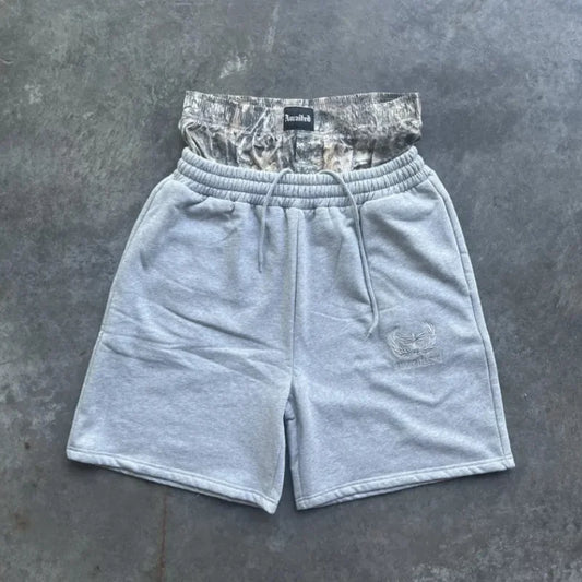 Y2K Retro Shorts Camouflage Pattern Double Waist Embroidered Streetwear Men Women Harajuku Hip Hop Casual Boxer Sports Shorts - Shopfly.co.uk
