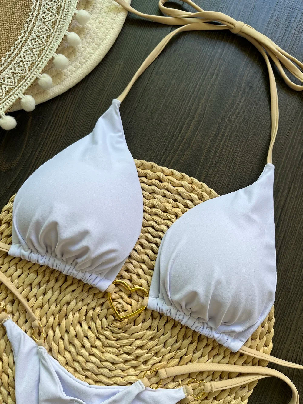 RUOTONSEPT Sexy Halter Solid color Bikini Set Women's Swimsuit Two-piece Triangle Thong Swimwear Bathing Suit Brazilian Biquinis - Shopfly.co.uk