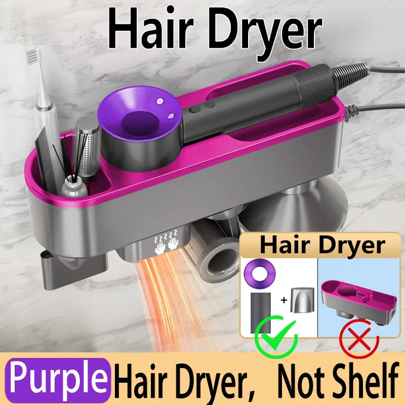 For Dyson Xiaomi Hair Dryer Shelf Wall Mounted Hair Dryer Rack Change Into Automatic Hand Dryer with Storage Box hanger - Shopfly.co.uk