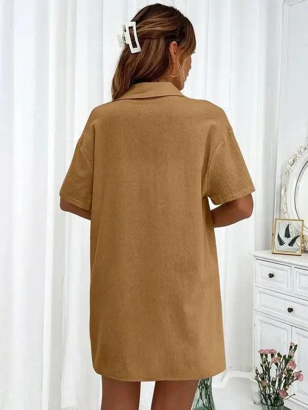 Solid Color Single Breasted Top Casual Loose Short Pants Sets Women Summer Women's 2 Pieces Suit Full Set Female Outfit Clothes - Shopfly.co.uk