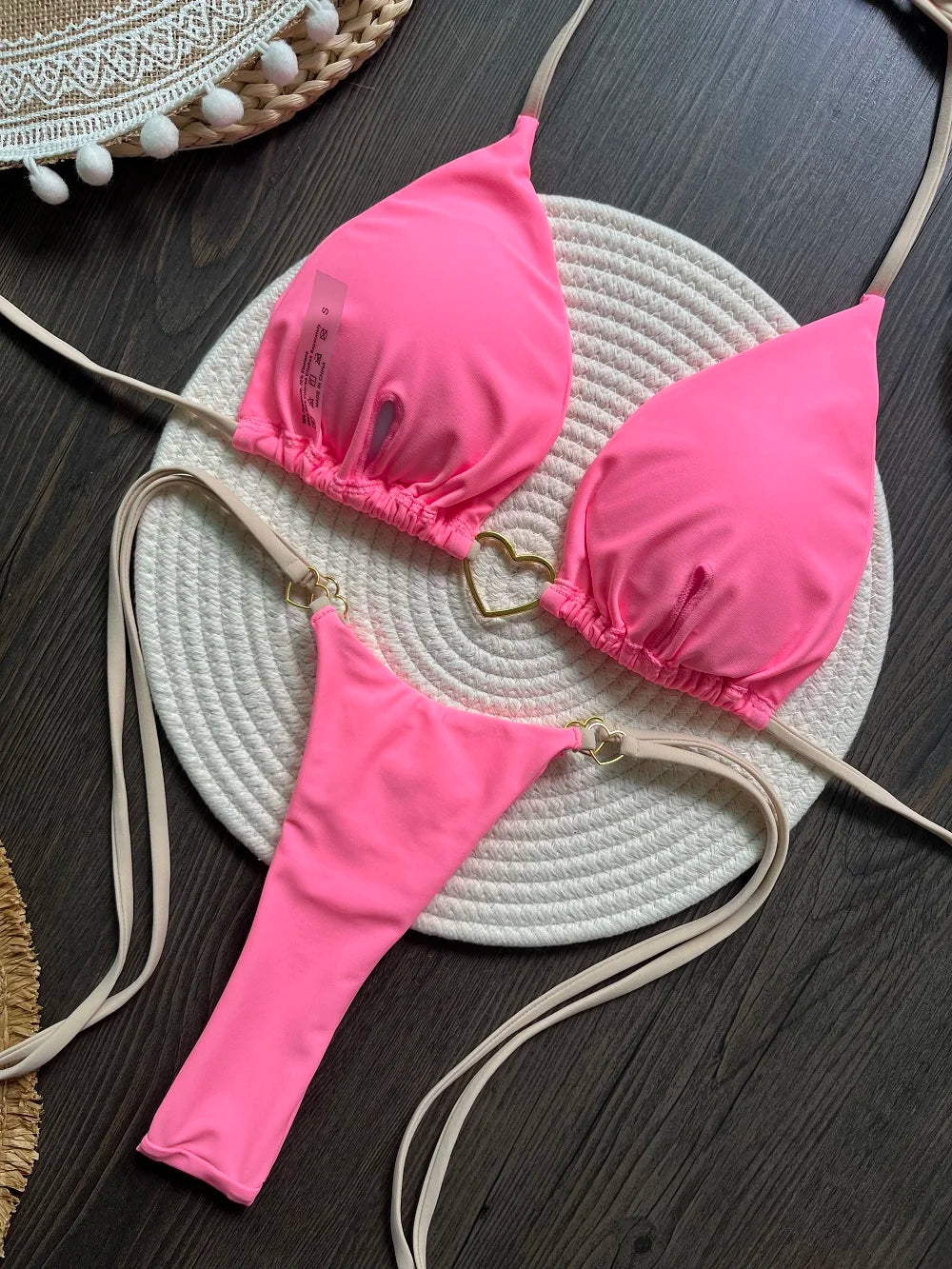RUOTONSEPT Sexy Halter Solid color Bikini Set Women's Swimsuit Two-piece Triangle Thong Swimwear Bathing Suit Brazilian Biquinis - Shopfly.co.uk