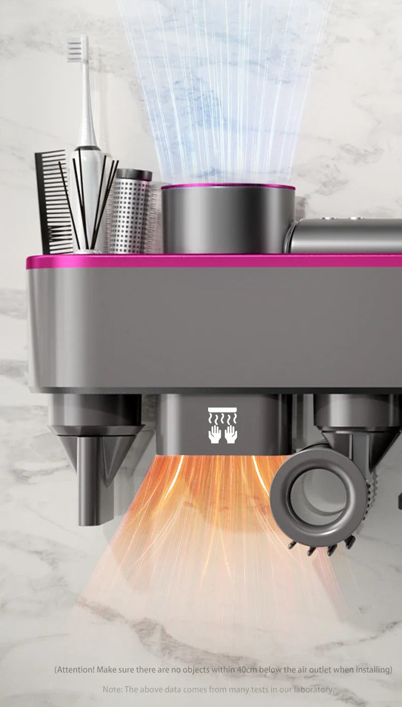 For Dyson Xiaomi Hair Dryer Shelf Wall Mounted Hair Dryer Rack Change Into Automatic Hand Dryer with Storage Box hanger - Shopfly.co.uk