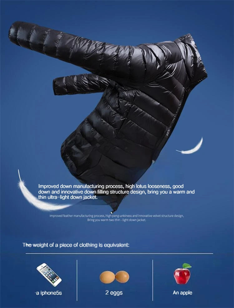 UETEEY 2024 Autumn Winter White Duck Down Jacket Men Light Weight Warm Waterproof Casual Outdoor Portable Male Puffer Coats - Shopfly.co.uk